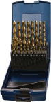 Twist drill set DIN 338 N HSS-TiN Ø 1-10 mm, pcs. 0.5 mm, 19 pcs., KU box profile ground, Promat 861972