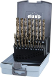 Twist drill set DIN 338 type VA 1-10 mm HSS-G Co5 19-piece Plastic box, Ruko 215214RO
