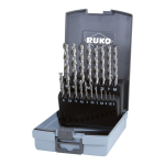 Twist drill set DIN 338 TL 1-10 mm HSS-G 19-piece Ruko 258214RO