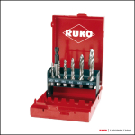 Combinatieboorset HSS 7-delig, M 3 - M 10 + adapter Ruko R270020