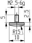 Meetelement Diameter 10 mm gebogen Straal 15 57312 H