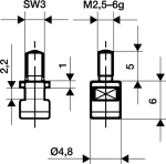 Meetinzet voor meetklokken 4,8 mm D=, vlak, hardmetaal Kever