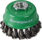 Bekerborstel VA geknoopt Ø 65 mm M14 draad Ø 0,35 mm Promat 841164