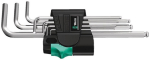 Winkelschraubendrehersatz metrisch 7 tlg verchromt Kugelkopf Wera 950/9 BlackLaser Imperial 1