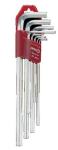 Inbussleutelsetset, lang 9-delig, SW1,5-10 mm, zeskant, vernikkeld Plastic houder, AMF 911L-HM9D
