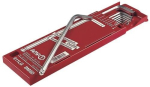 Winkelschraubendreher-Satz, lang 8-teilig, SW2-10 mm, 6-kant, vernickelt Kunststoffbox, AMF 911LG-BM8D