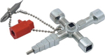 Schaltschrankschlüssel 4KT Innen-3KT Außen-4KT kon.m. Adapter u.Wendebit