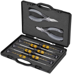 Electronic pliers set ESD 8-piece set in case, with screwdriver Knipex 00 20 18 ESD