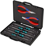 Electronic pliers set 8-piece set in case, with screwdriver Knipex 00 20 18