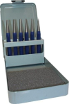 Chauffeurset 6 stuks. 1-5+10 mm centerponsen Metalen cassette Promat 812362