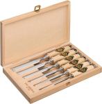 Stechbeitelsatz 6-tlg. 6,10,12,16,20+26mm Kirschen
