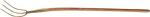 Spreading fork Erntekönig 3 prongs 26cm, w.handle gold lacquered, friend