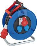 Kabelhaspel 3-voudig 1xCEE 30 m zwart H07RN-F5G2.5 IP44 Brennenstuhl Garant 320 blauw