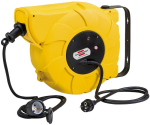 Automatische kabelhaspel voor wandmontage 16+2 m zwart H07RN-F3G1.5 IP44 Brennenstuhl geel