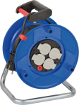 Kabelhaspel speciaal kunststof 4-voudig 25 m zwart H05VV-F3G1.5 Brennenstuhl Garant 240 blauw