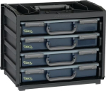 Kluis met assortimentsdozen 376x265x310 mm, 4 compartimenten Raaco