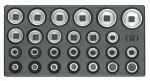 Sockets set 1/2" 26-piece hexagon in 1/3 ES module Gedore 1500 ES-19
