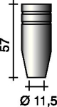 Gasdüse stark konisch, Nenn-W. 11 mm für TBI 240/241 TBI 345P013012