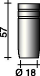 Cilindrisch gasmondstuk Nominale diameter 20 mm voor TBI 250 - lang Geïsoleerd TBI 345P011303