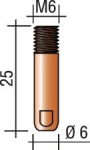Contacttip M6x25mm, 1,2 mm Ecu = elektrolytisch koper TBI150 340P121073