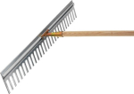 Aluminium rake 28 tines 750 mm, mouldboard edge without handle, NW