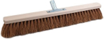 Bezem plat hout naturel Kokosnoot 600 mm metalen steelhouder