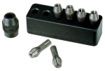 Steel collets for Minimot devices 1- 3,2 mm with holder, content=6 pieces Proxxon 28940