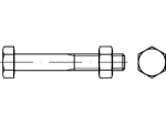 Zeskantbout DIN 601-4.6 M 16x60 mm, gegalvaniseerd met zeskantmoer