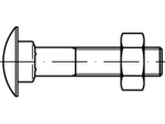 Schloßschraube DIN 603-4.6 M 8x25 mm, verzinkt mit Sechskantmutter