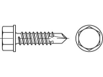 Zelfborende schroeven DIN 7504-K 4,8x25 mm, gegalvaniseerd Zeskantkop