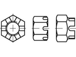 Hexagon castle nut DIN 935 M 30, galvanised