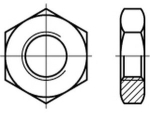 Hexagon nut DIN 439 M 24x1.5 low form, galvanised Fine thread (Altern. DIN 936)