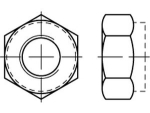 Hexagon nut DIN 985-10 M 14x1.5 galvanised, self-locking Fine thread