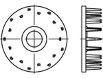 GEKA dowel, one-sided 65x17xM16 galvanised DIN 1052 Type C11