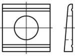 Keilscheibe DIN 434 22,0 mm, feuerverzinkt, 100-250 HV 10 für U-Träger