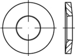 Klemschijf DIN 6796 8 mm, gegalvaniseerd voor M 8 draad