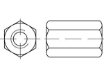 Extension nut DIN 6334 M 16x48 mm, galvanised SW 24