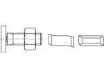 HALFEN screw type 28/15 M 8x25 head fl.=22.5 mm, galvanised with hexagon nut