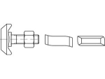 HALFEN screw type 40/22 M 12x30 head fl.=32.5 mm, galvanised with hexagon nut