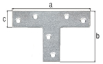 T-vlakke hoek 50x16x70 mm gegalvaniseerd. GAH 333003