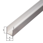 Aluminium U-profiel L=1 m 15,0x10,0x1,5 mm GAH 7384