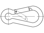 Fire brigade snap hook DIN 5299-C 80x8 mm, galvanised Not suitable for lifting loads