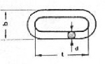 Straight link chain C/DIN 5685 3 mm blank L = 26 mm / W =13 mm