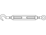 Spanschroef DIN 1480 met H+Ö. M 10 3/8", roestvrij staal Materiaal A4 AISI316