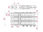 Rollenketting DIN 8187 06B-3 3/8"x7/32" triplex ca. 5,2 m Ontvet en gereinigd eco Elite