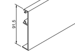 Aluminium clip-on deksel 2500x91,5mm roestvrijstalen effect Helm