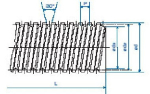 Rolled trapezoidal threaded spindle TR40x7, 3000 mm long L left-handed