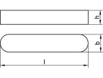 Parallelle sleutel DIN 6885 A 6x6x30 mm A4 roestvrij staal