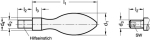 Ball handle, fixed DIN 39-ST-32-E polished, threaded stud M 12