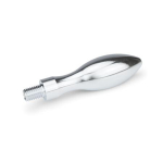 Ball handle, fixed DIN 39-ST-25-E polished, threaded stud M 10